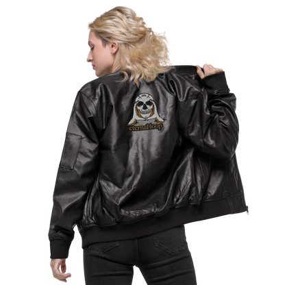 Enigma - Women's Leather Bomber Jacket