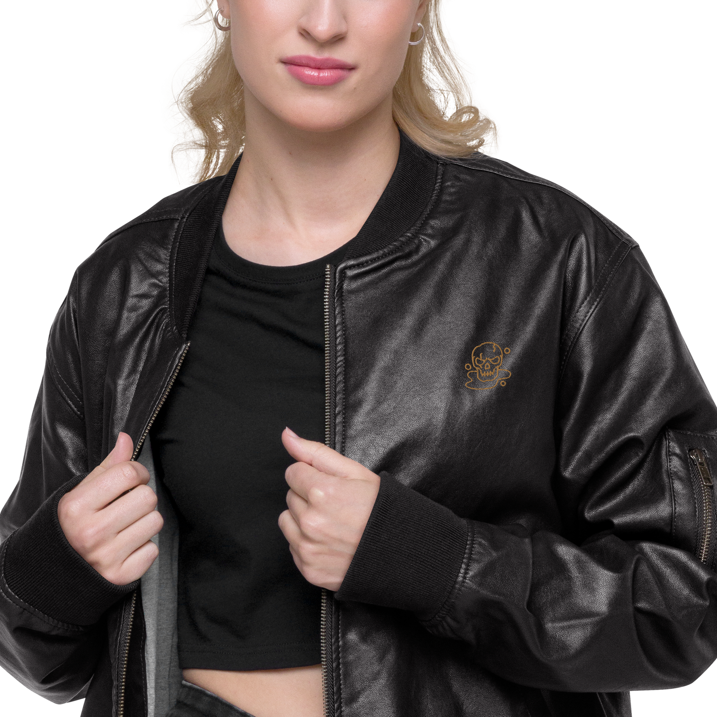 Enigma - Women's Leather Bomber Jacket