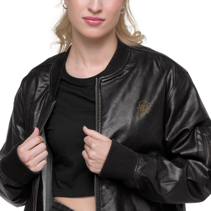 Enigma - Women's Leather Bomber Jacket