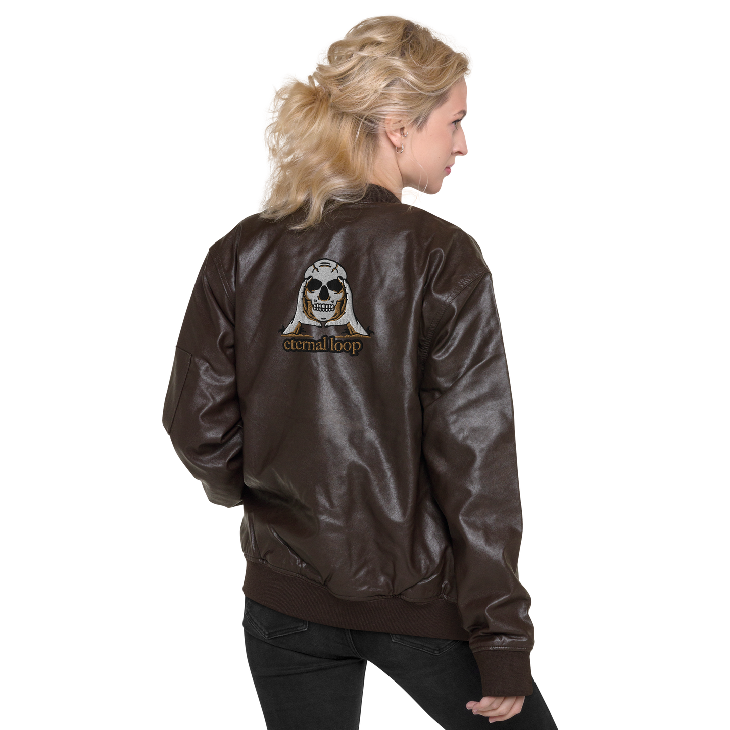 Enigma - Women's Leather Bomber Jacket