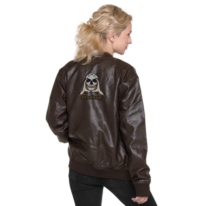 Enigma - Women's Leather Bomber Jacket