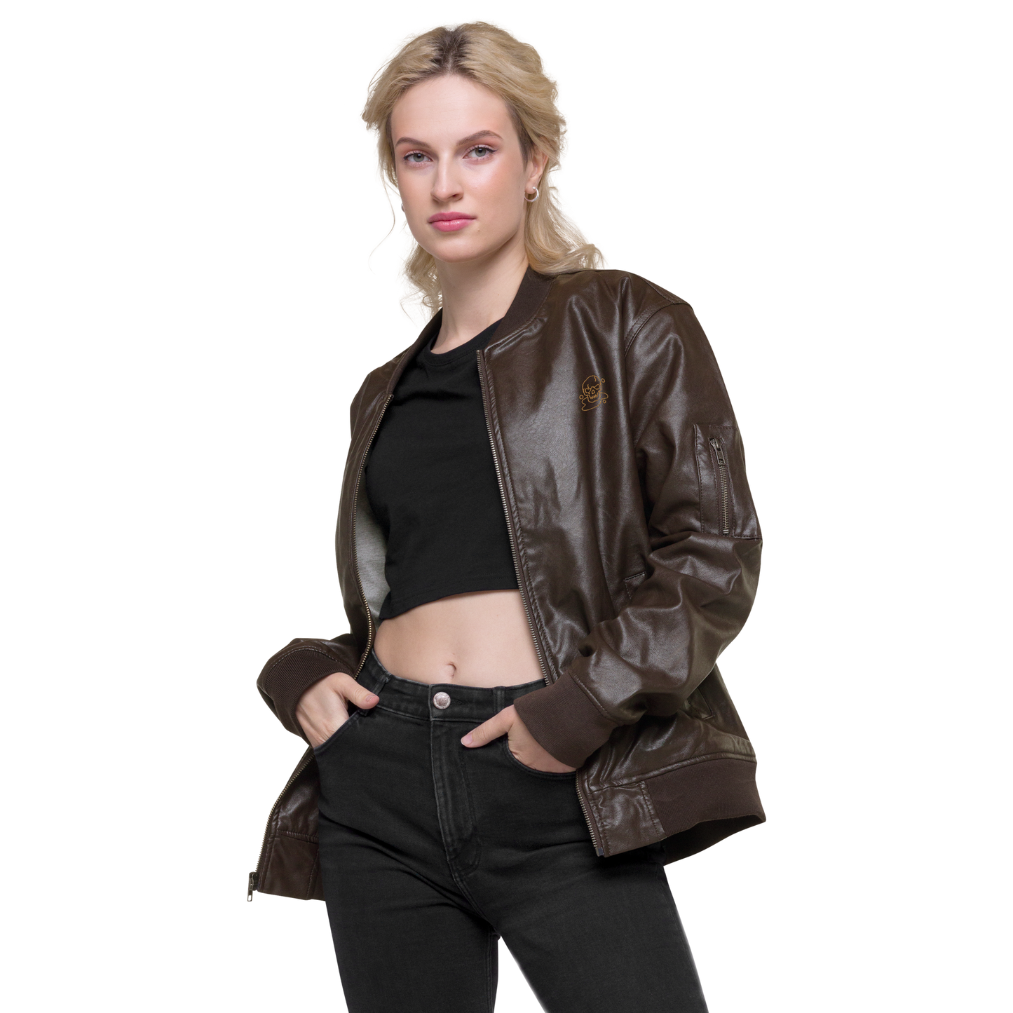 Enigma - Women's Leather Bomber Jacket