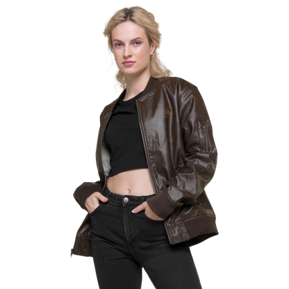 Enigma - Women's Leather Bomber Jacket